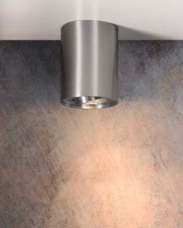 Lucide TUBE - Spot plafond - Ø 9,6 cm - GU10 - Chrome Dépoli