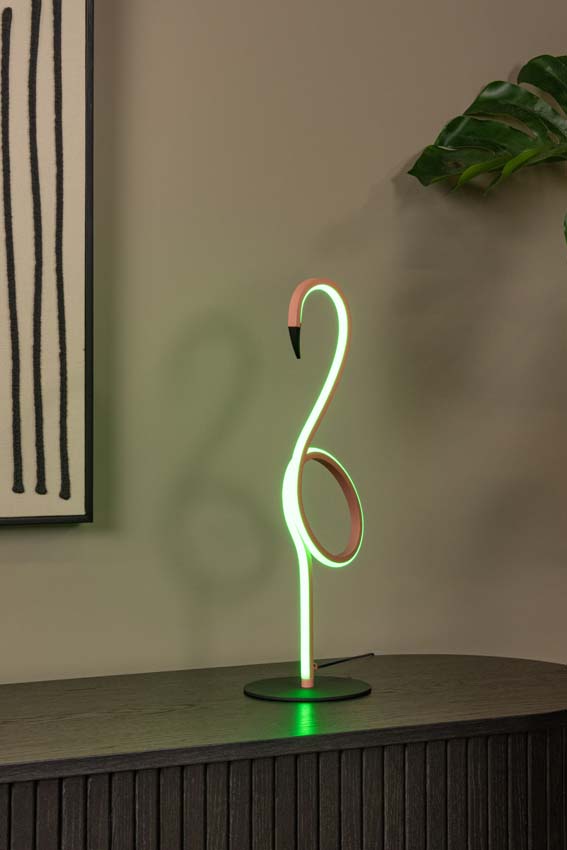 Lucide FLAMINGO - Lampe de table - LED Dim. - Rvb - Rose