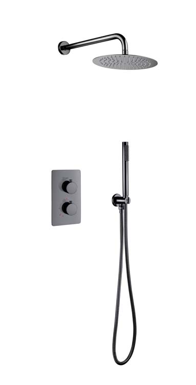 Doucheset inbouw thermostatisch gunmetal