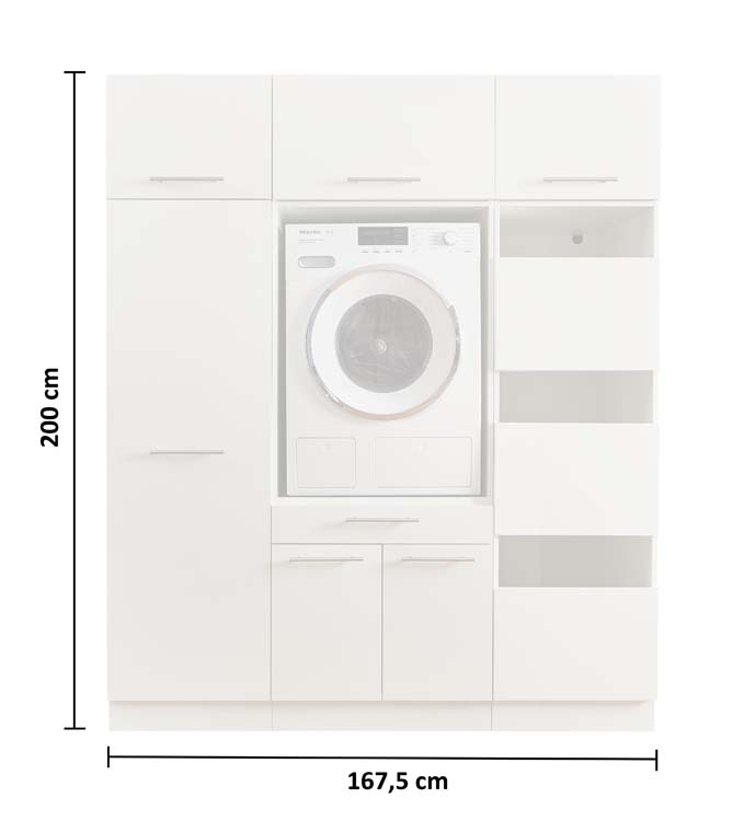 Wasmachine kasten Decowash - set 11 - antraciet - 67,5x167,5x200cm