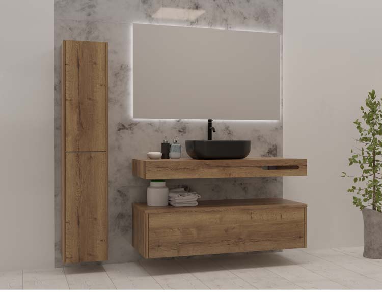 Meuble de salle de bain Nova 1200 mm brun tobacco