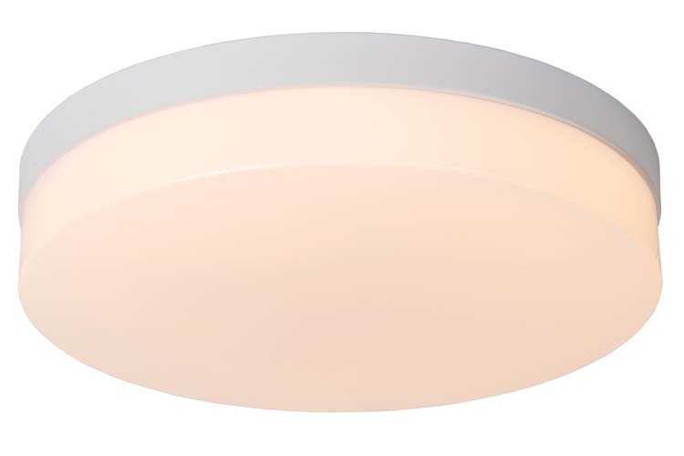 Lucide BISKIT - Plafonnière Badkamer - Ø 34,5 cm - LED - 1x24W 2700K - IP44 - Wit