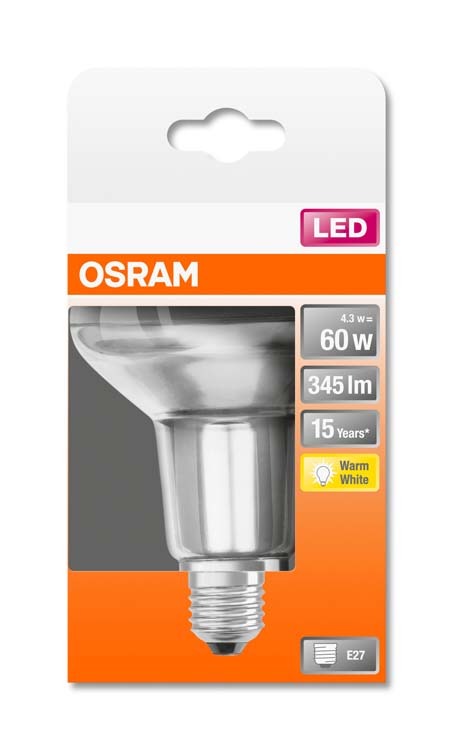 LED lamp star r80 E27 4.3W warm wit