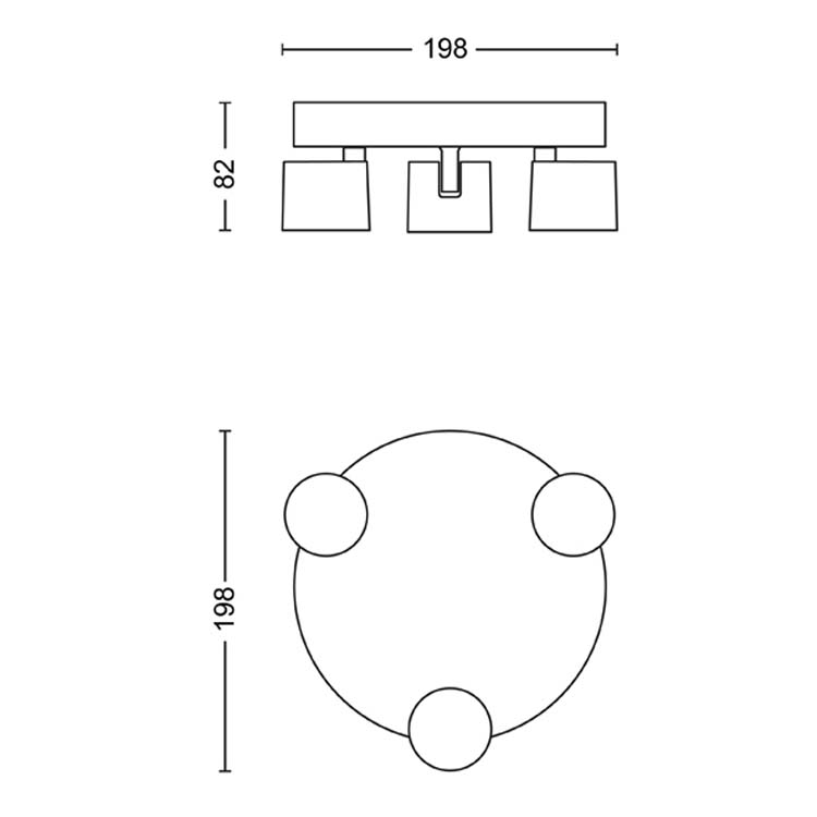 Spot en applique Noir 3x4,5 DIMMER