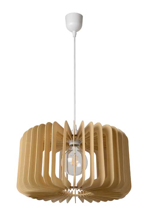 Lucide ETTA - Hanglamp - Ø 39 cm - E27 - Licht hout