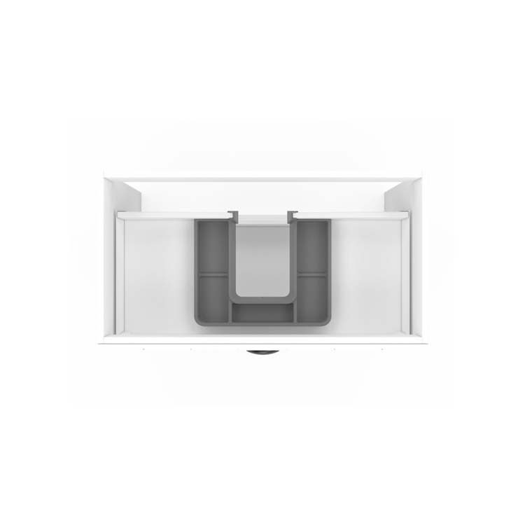 Meuble de salle de bain Amelia blanc 2 tiroirs 800 mm lavabo blanc mat