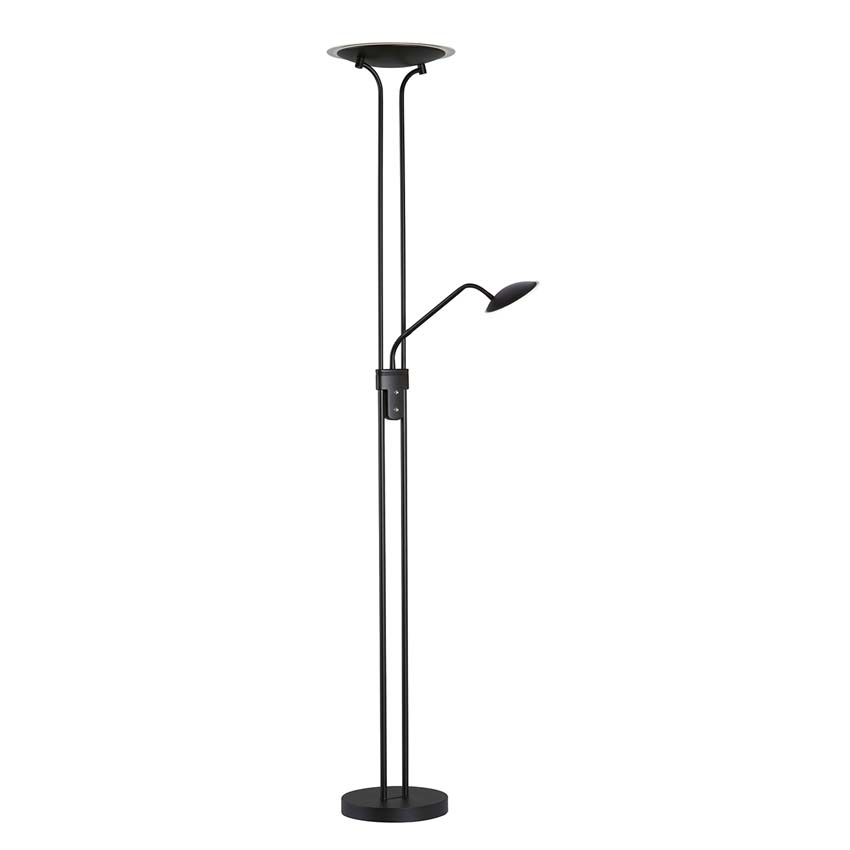 Vloerlamp met leeslamp - hoogte 180cm - 4300 lumen - 880 lumen - zwart