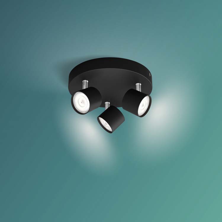 Spot en applique Noir 3x4,5 DIMMER