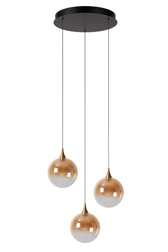 Lucide GISELA - Suspension - Ø 36 cm - LED Dim. - 3x4,3W 2700K - Ambre