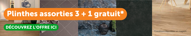 Plinthes assorties 3 + 1 gratuit*