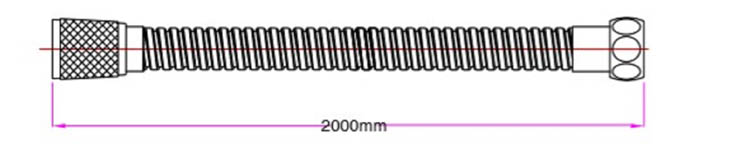 Doucheslang 200cm inox verchroomd