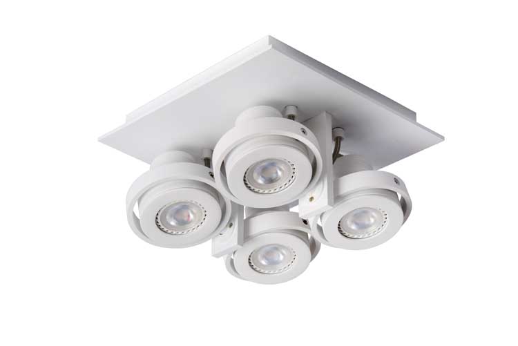 Lucide LANDA - Plafondspot - LED Dim to warm - GU10 - 4x5W 3000K/2200K - Wit