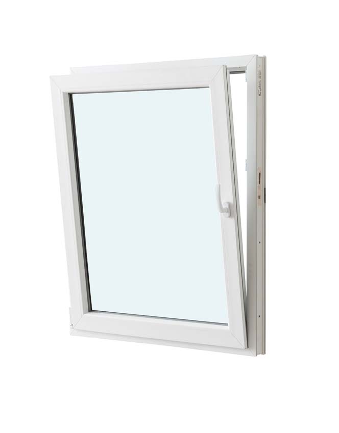 1-VL draaikiepraam pvc wit budget B600XH800 mm links