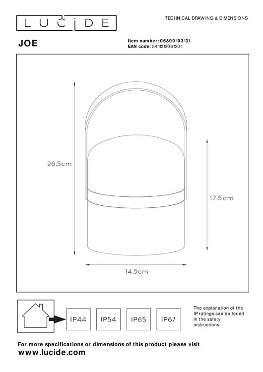 Lucide JOE - Tafellamp Buiten - Ø 14,5 cm - LED Dimb. - 1x3W 2800K - IP44 - Wit