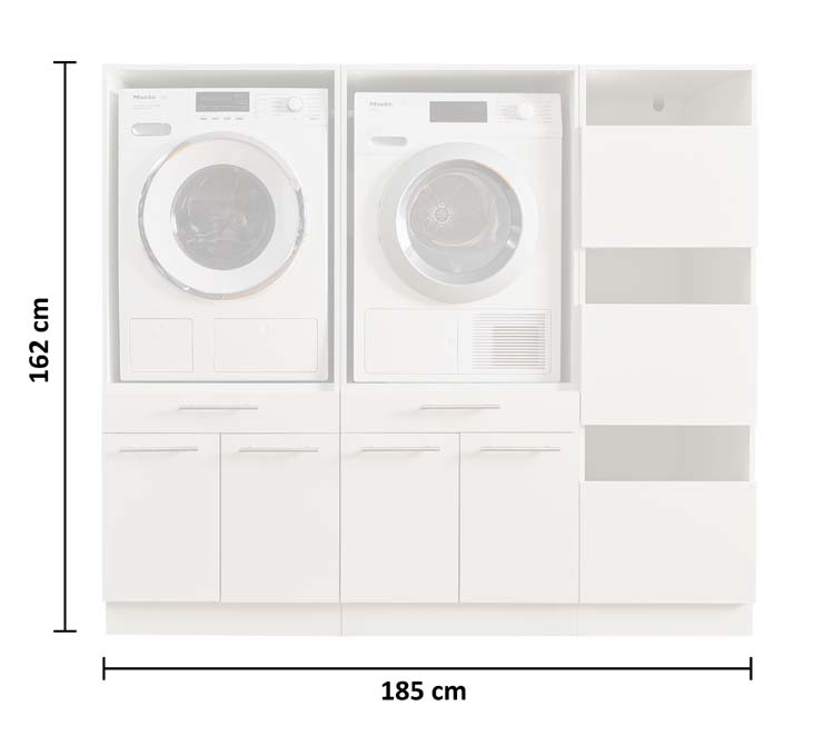 Wasmachine kasten Decowash - set 12 - wit - 67,5X185X162CM