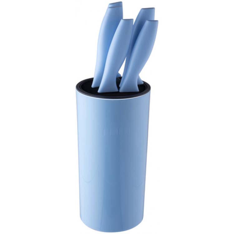 Set de couteaux et bloc pour ranger 5 piéces 10.5xx22 cm bleu