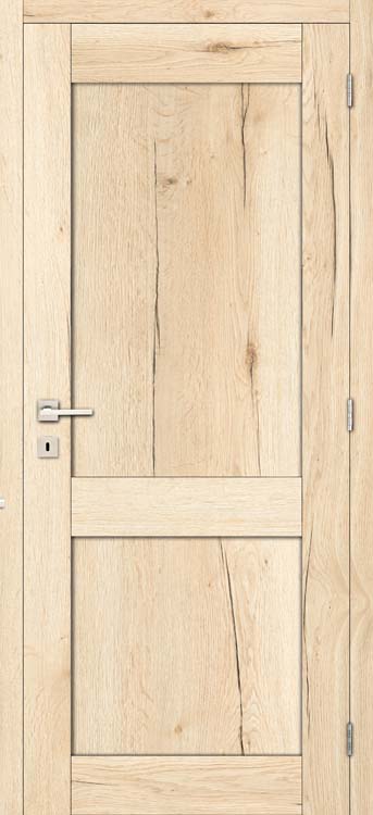 Bloc- porte âme tubulaire L 830 mm realw oak 2 panel 201.5 cm