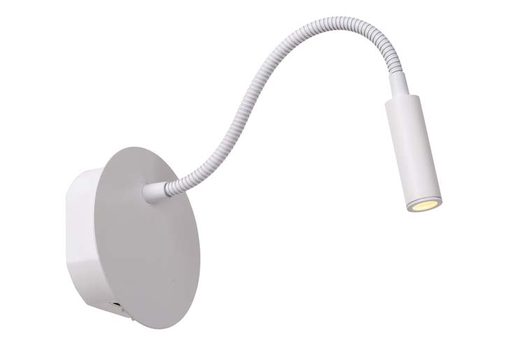 Oplaadbare Bedlamp / Wandlamp - Accu/Batterij - Ø 11 cm - LED - 1x2W 3000K - Magnetisch - Wit