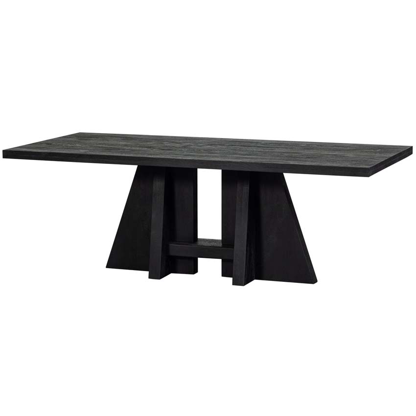 Table Kenneth en bois de manguier rectangulaire noire 220x100cm