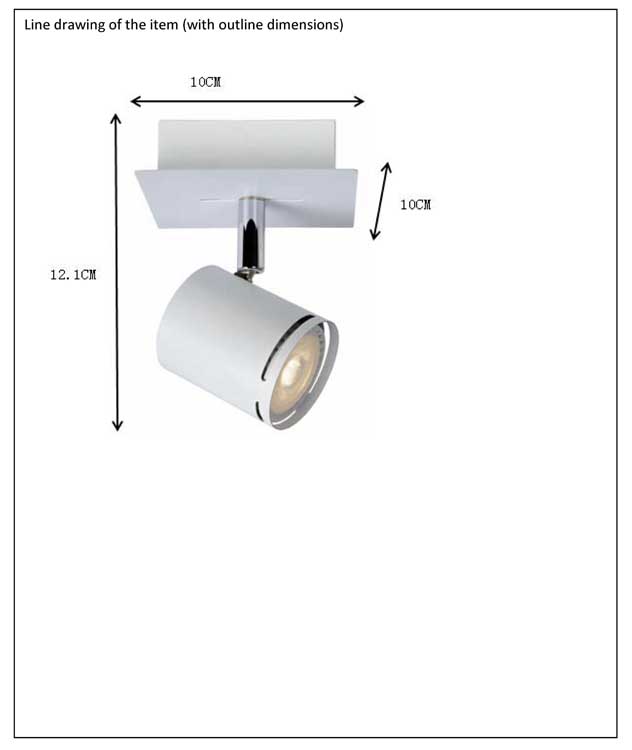 Lucide RILOU - Spot plafond - LED Dim. - GU10 - 1x5W 3000K - Blanc