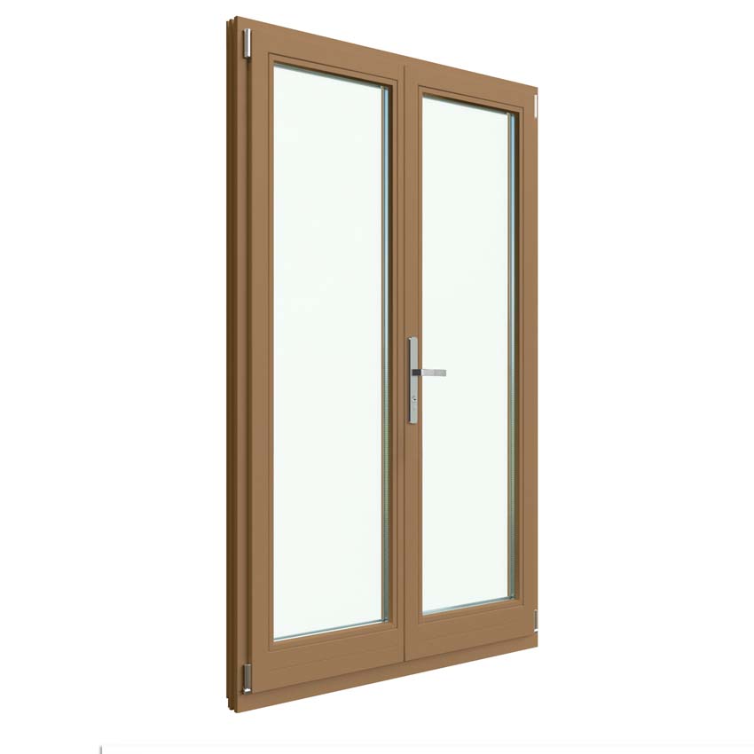 Houten terrasraam 2-vleugels Meranti Vardelux 68mm naturel 1500x2150mm