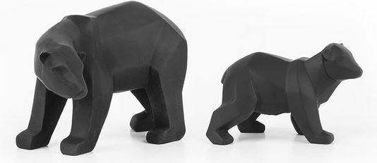 Beeld origami beer zwart large