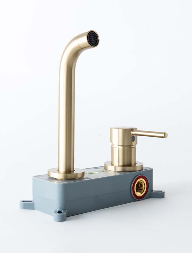 Robinet de lavabo Maddi encastré brushed gold