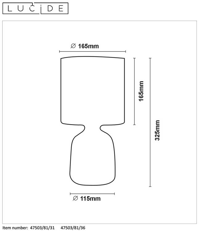 Lucide COSBY - Lampe de table - Ø 16,5 cm - E14 - Gris