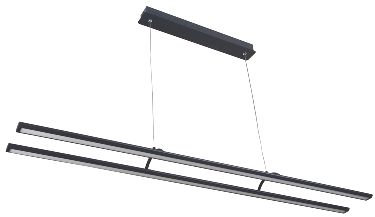 Hanglamp dubbele ledstrip zwart 24 Watt