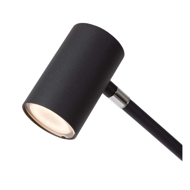 Lucide TIPIK - Oplaadbare Vloerlamp - Accu/Batterij - LED Dimb. - 1x3W 2700K - 3 StepDim - Zwart