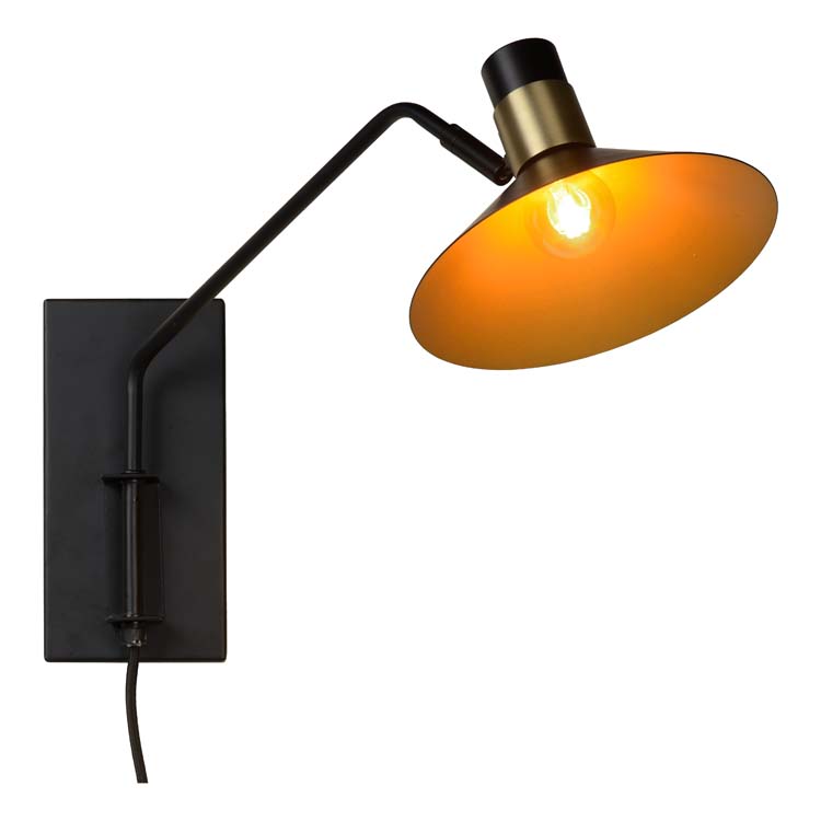 Lucide PEPIJN - Wandlamp - E14 - 3 StepDim - Zwart