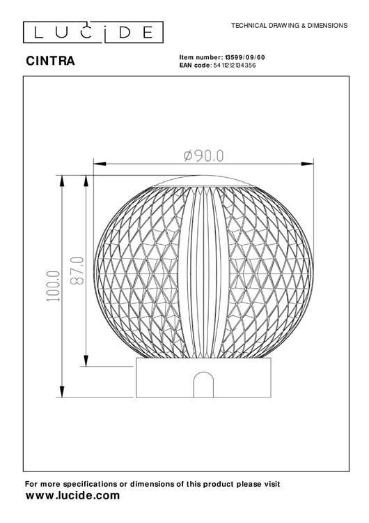 Tafellamp - Ø 9 cm - LED Dimb. - 1x1,5W 3000K - 3 StepDim - Transparant