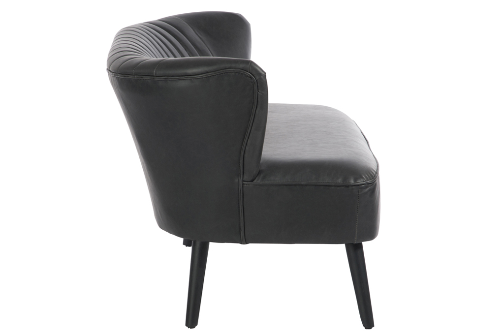 Fauteuil 2 persons noir cuir