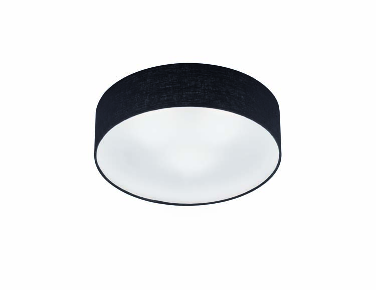 Plafonnier noir lin lampe excl 3xE14 diam 45cm