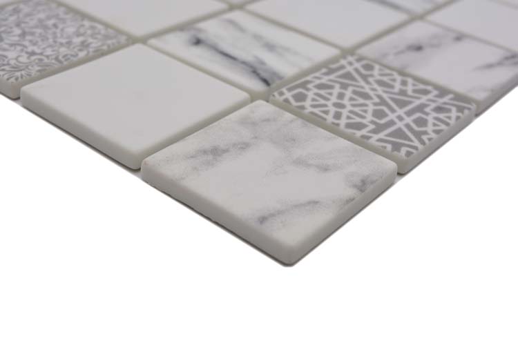 Mosaïque Eco mix carrara blanche 30 x 30 cm