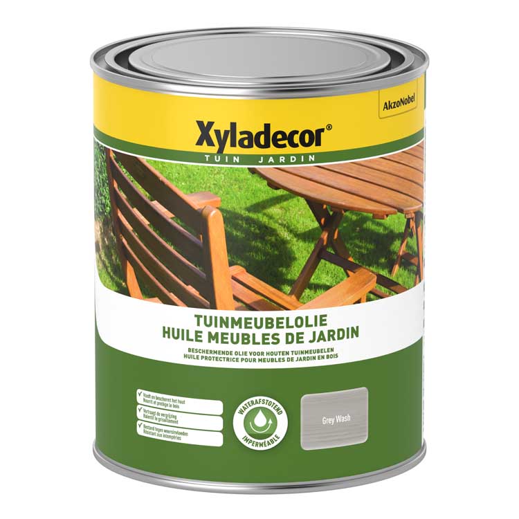 Xyladecor mobilier de jardin lavage gris à l'huile 1L