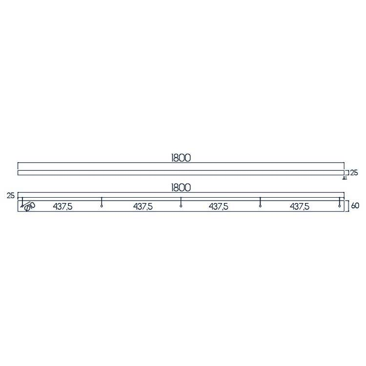 Losse opbouw 180CM zwart 5X basis voor pendel