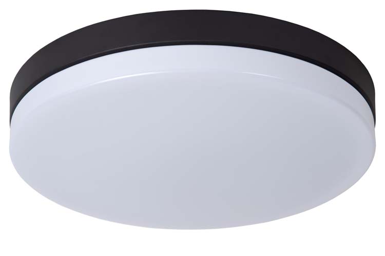 BISKIT - Plafonnier Salle de bains - Ø 40 cm - LED - 1x36W 2700K - IP44 - Noir