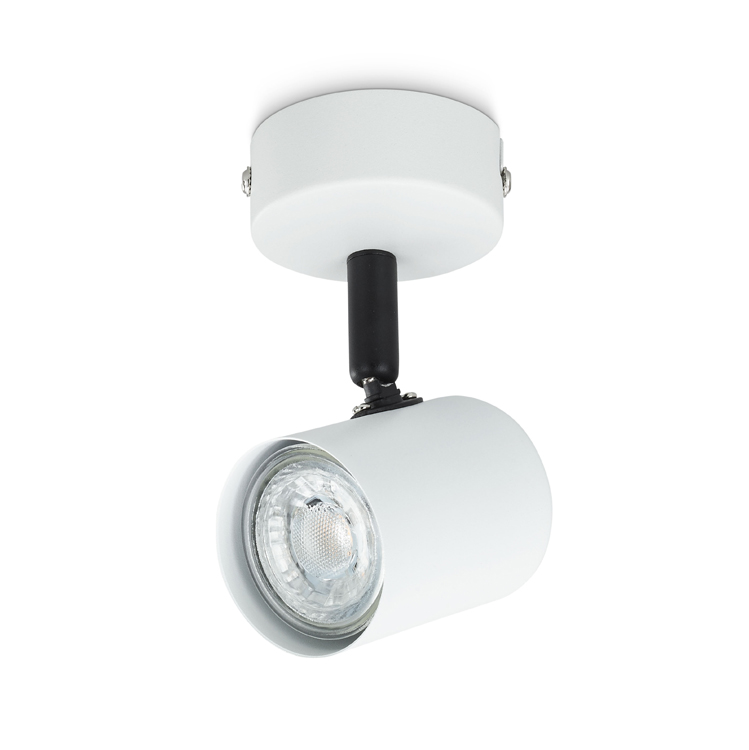 Opbouwspot wit/zwart 1x LED lamp gu10 3W 250 lumen