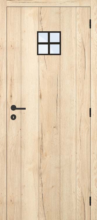 Bloc-porte âme tubulaire L 680mm rw oak planches 4500 verre cl.201.5cm