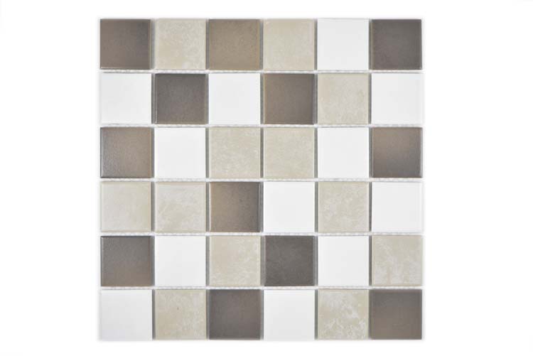 Mosaïque antidérapante beige/brune 30,6 x 30,6 cm