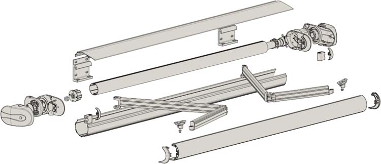 Zonnetent Siena 6x3m motor rechts