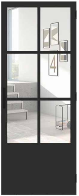 Bloc-porte 73cm steel look feeling 6R verre clair 201.5cm