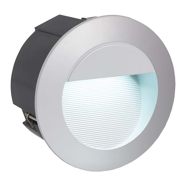 Inbouwspot LED wand diam 125 zilver 300LM 2.5W IP65