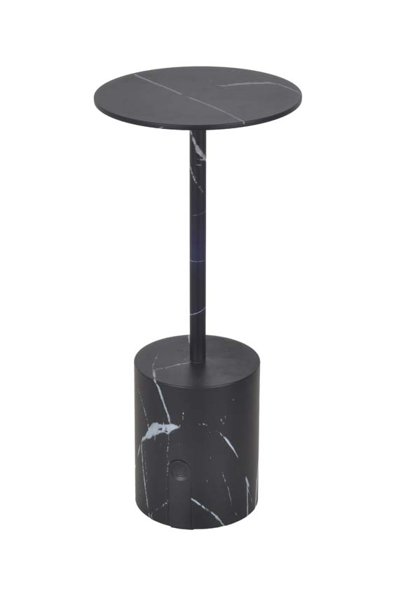 Lampe de table - aspect marbre - 2W - 180 lumen - IP44 - noir