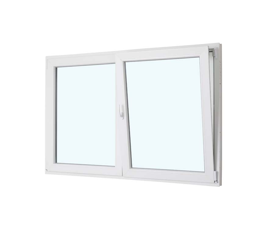 2-VL draaikiepraam pvc wit budget B1800XH1200 mm