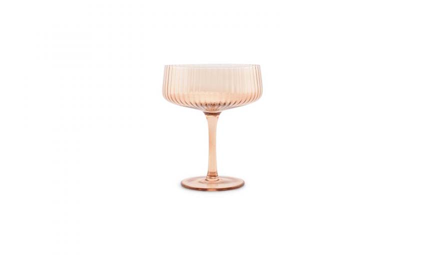 Champagneglas coupe Ray amber 23cl set van 4