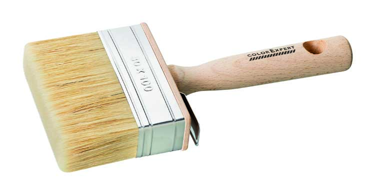 Blokborstel muurverf 3x12 witte haar-mix kunststof/hout FSC