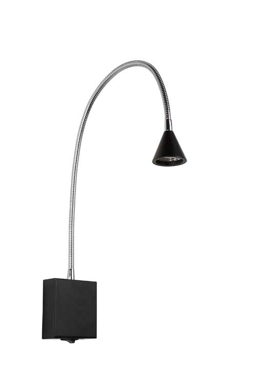 Lucide BUDDY - Bedlamp - LED - 1x3W 4000K - Zwart