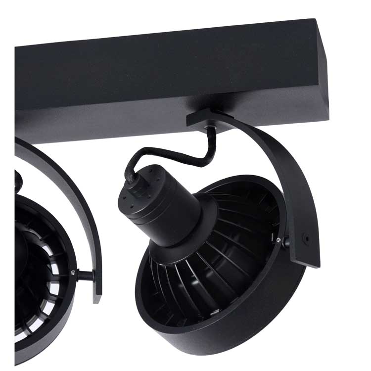 Lucide DORIAN - Spot plafond - LED Dim to warm - GU10 - 2x12W 3000K/2200K - Noir